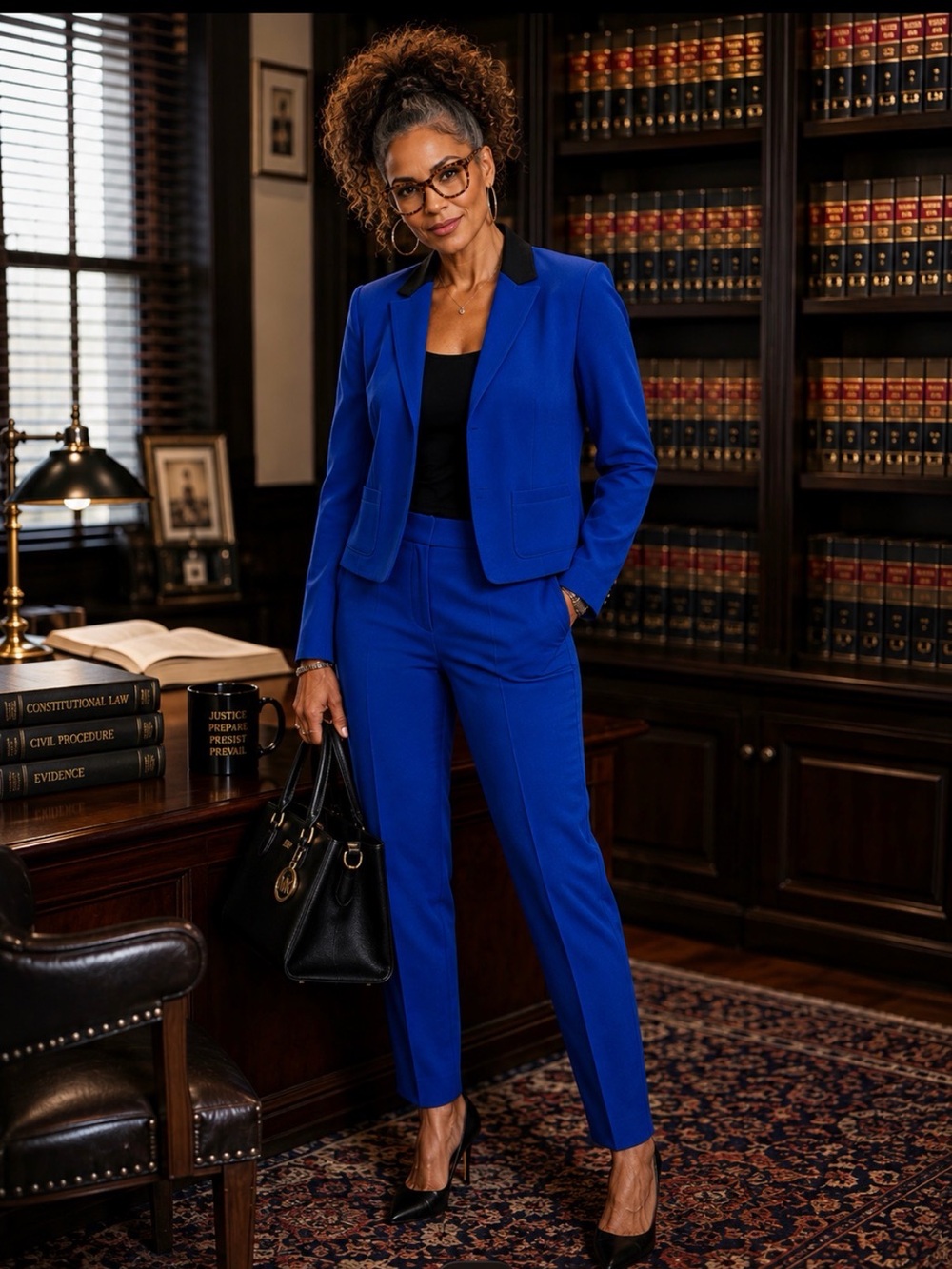 7th Avenue Tailored Royal Blue Women's Suit Pants - Modern Slim Fit